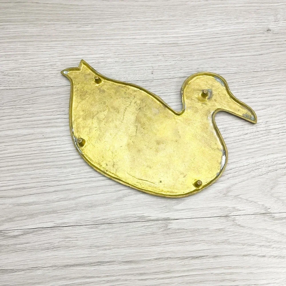 Vintage Brass Duck Trivet: Retro‎ Nautical Decor